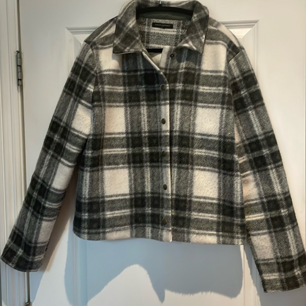 Banana republic women’s green plaid jacket size XL